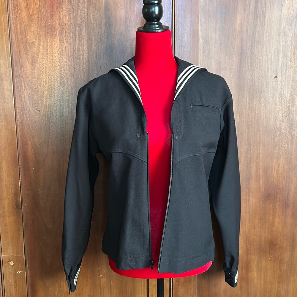 Upcycled Vintage US Navy Middy Blouse Jacket 38R